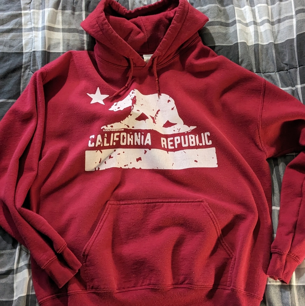 California Republic Burgundy Hoodie